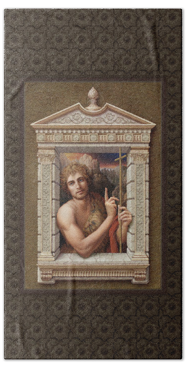 Christian Art Bath Towel featuring the painting St. John the Baptist 2 by Kurt Wenner
