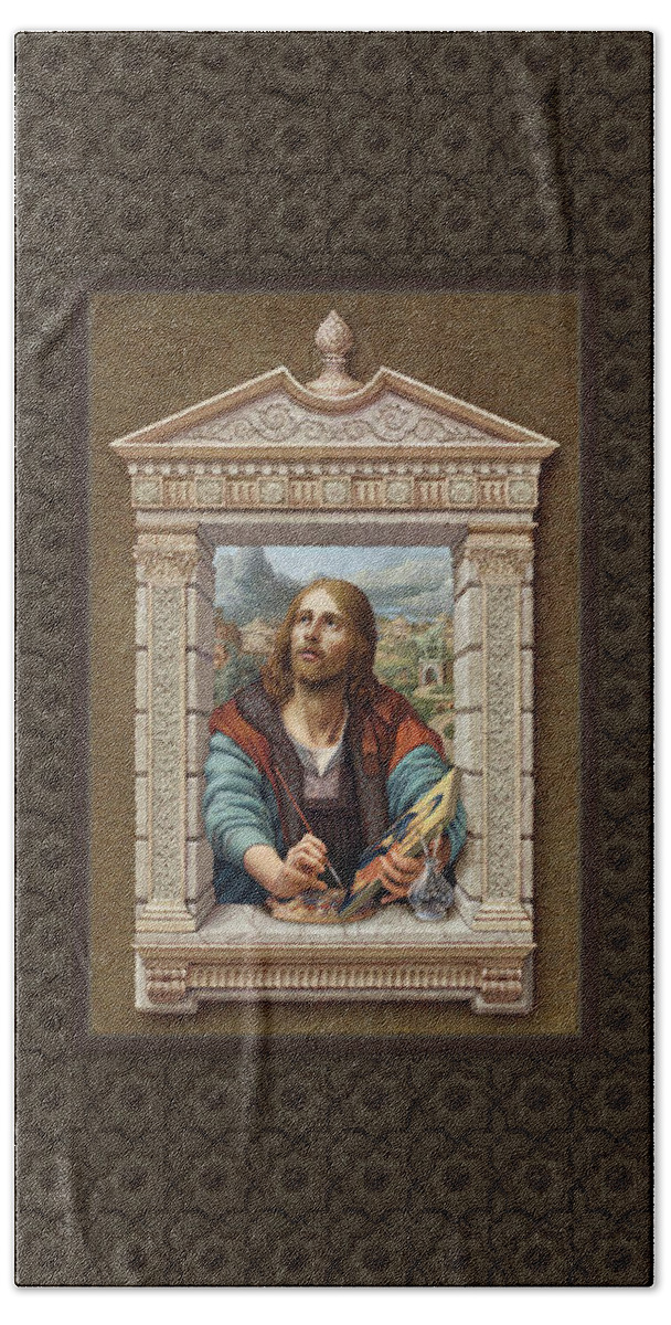 Christian Art Bath Towel featuring the painting St. Luke 2 by Kurt Wenner