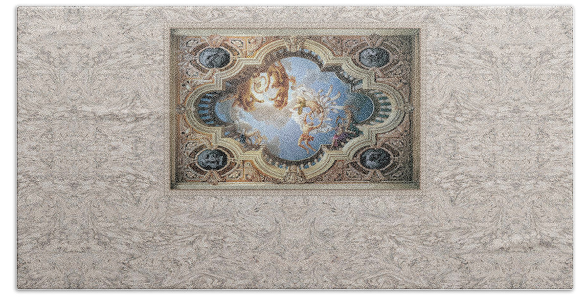 Fall Of Icarus Hand Towel featuring the painting Fall of Icarus by Kurt Wenner