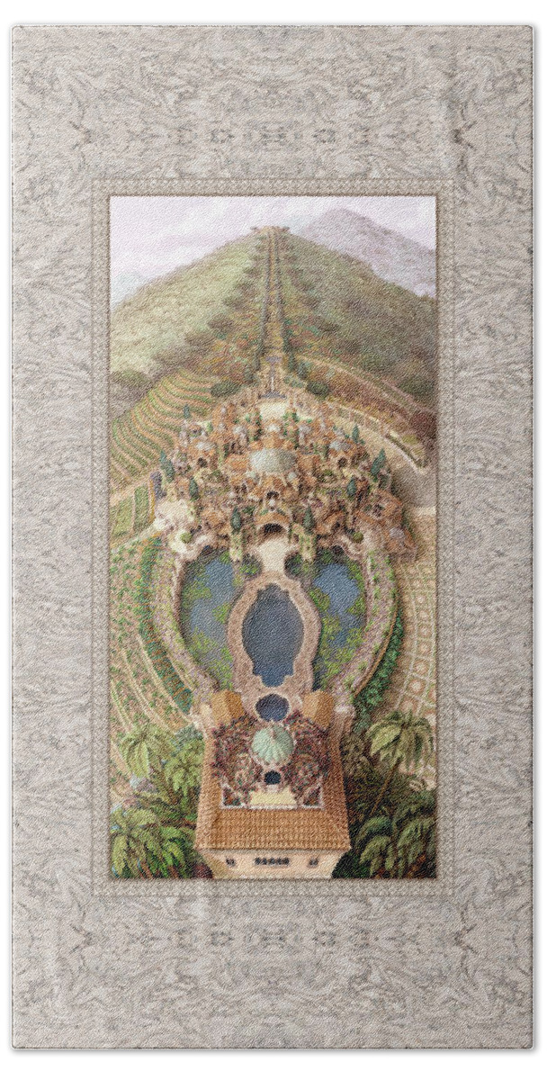 Villa Bath Towel featuring the painting Villa Te by Kurt Wenner