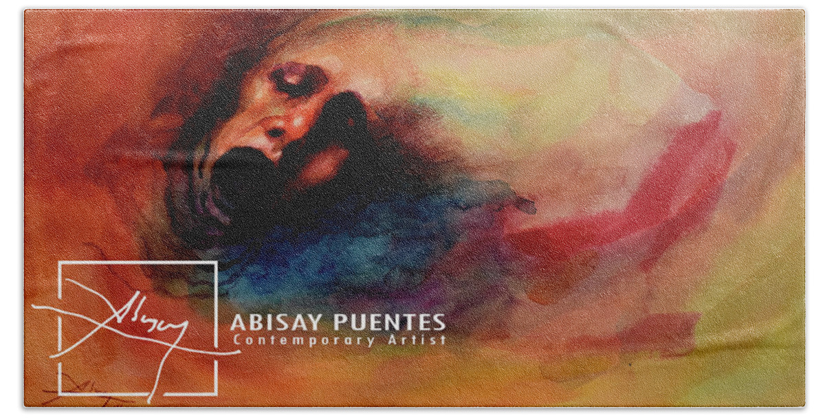 Abisay Puentes Art Bath Towel featuring the painting Elegia by Abisay Puentes