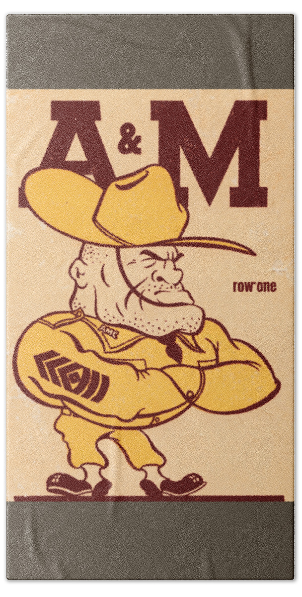 Texas A&m Hand Towel featuring the mixed media 1957 Ol' Sarge by Row One Brand