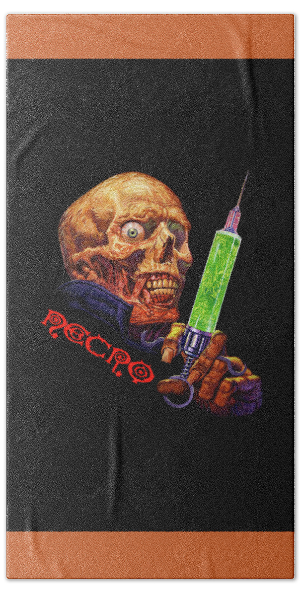 Necro Bath Towel featuring the painting The Pre-Fix For Death T-Shirt by Necro