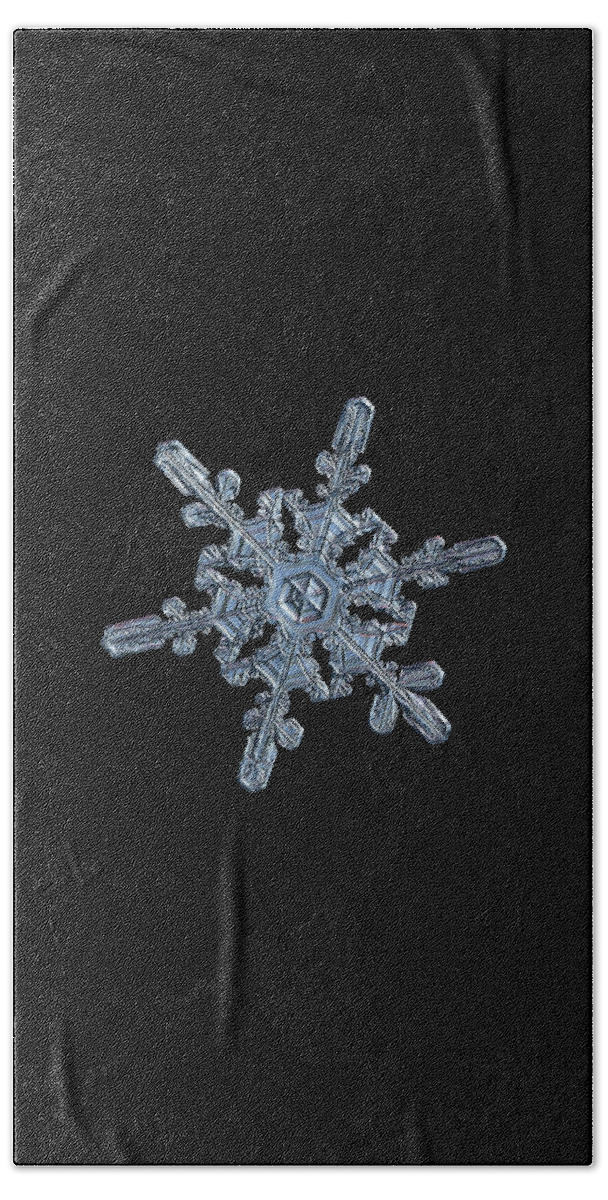 Snowflake Bath Towel featuring the photograph Real snowflake 2021-01-14_4416-25b by Alexey Kljatov