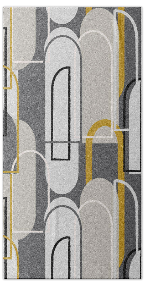 Arch Bath Towel featuring the digital art Art Deco Arch Window Pattern 3500x3500 seamless repeat by Sand And Chi