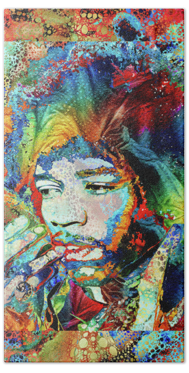 Jimi Hendrix Tribute Hidden Gem Art Ornament by Sharon Cummings