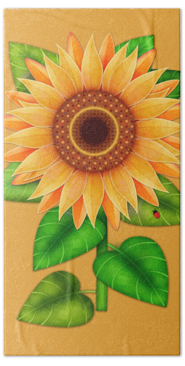 Sunflower Bath Towel featuring the digital art Sunflower Promise by Valerie Drake Lesiak