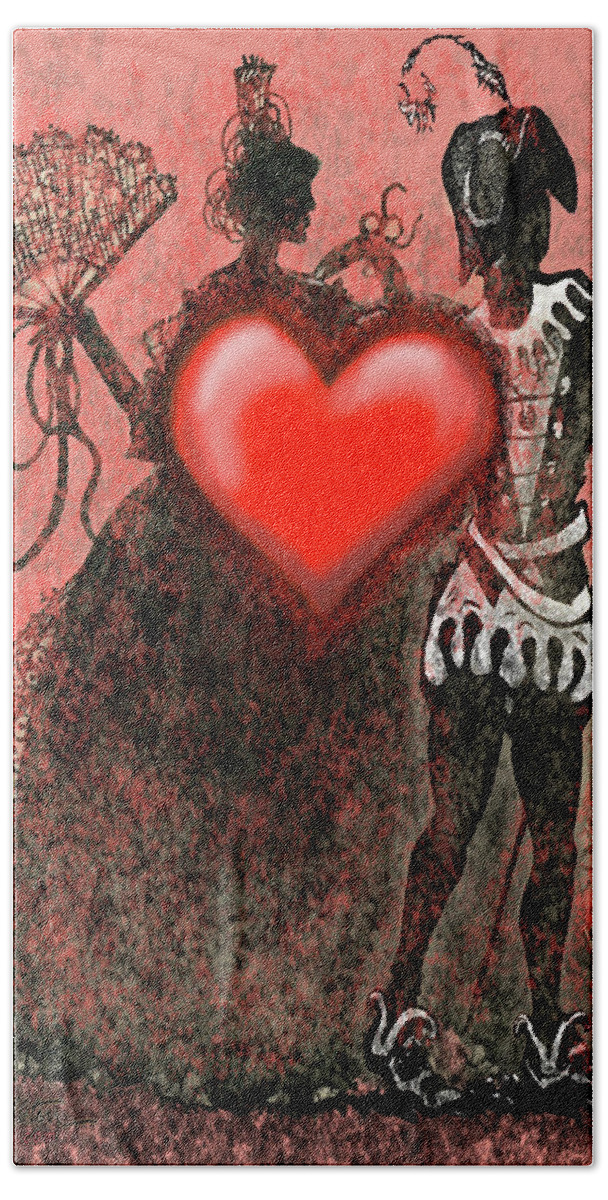 Valentine's Day Hand Towel featuring the digital art Valentine Dance by Kevin Middleton