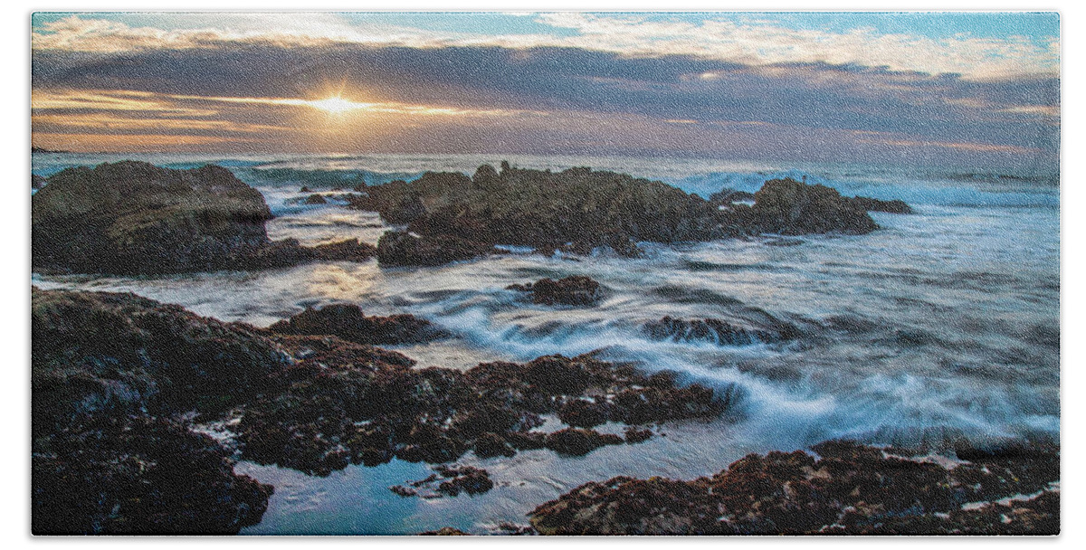  Hand Towel featuring the photograph Asilomar Sunset by Mike Lee