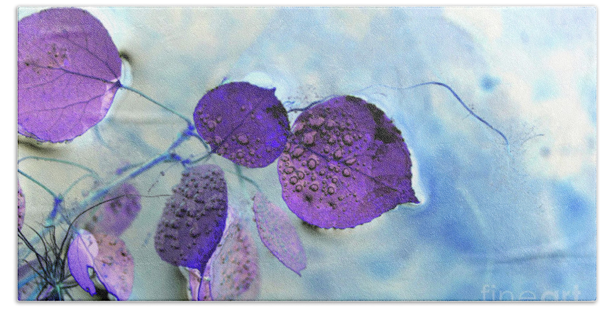 Aspen Leaves With Bubbles-abstract Hand Towel featuring the photograph Aspen Leaves with Bubbles-Abstract by Natalie Dowty