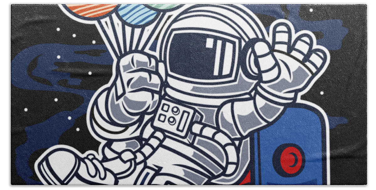 Astronaut Bath Towel featuring the digital art Astronaut Slider by Long Shot