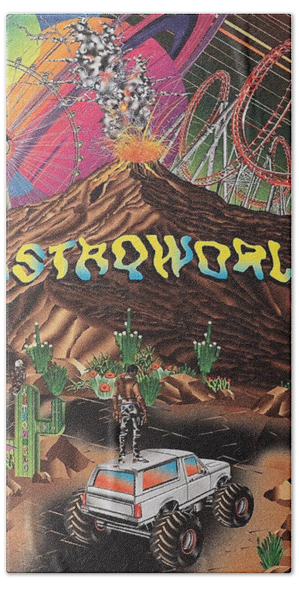 Astroworld Poster Bath Towel by Charles Townsend - Pixels