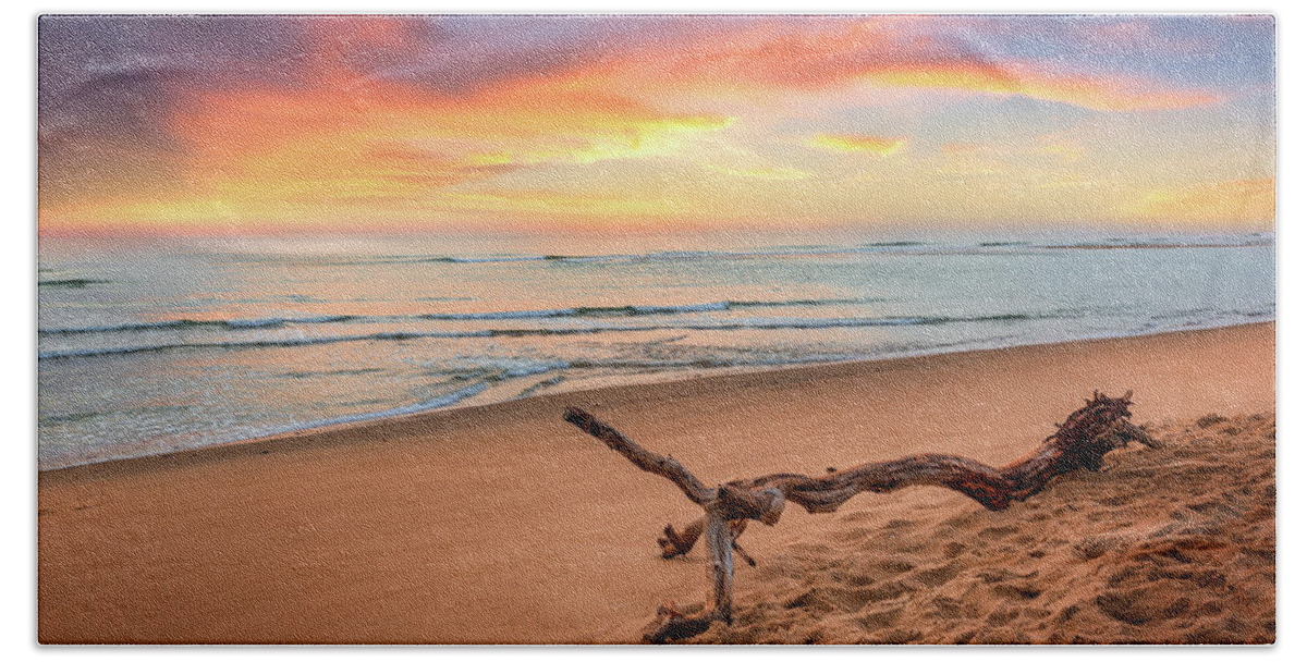 Beach Hand Towel featuring the photograph Atlantic Ocean Driftwood by Bill Wakeley