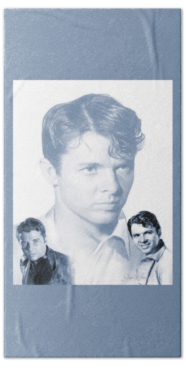 Audie Murphy Hand Towel featuring the digital art Audie Murphy the Actor by Dyle Warren