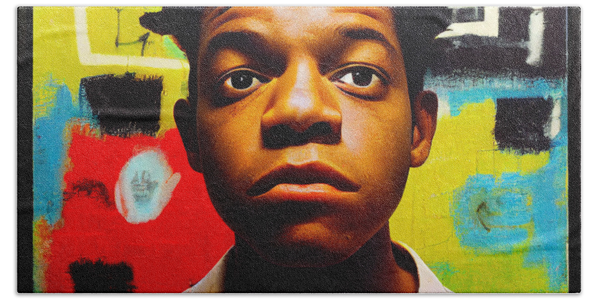 Autism Basquiat Décor Hand Towel featuring the painting Autism Basquiat 96455636ad043f645 eab3 645657 af5c 070432c6cd9e7043 by Asar Studios by Asar St by Celestial Images