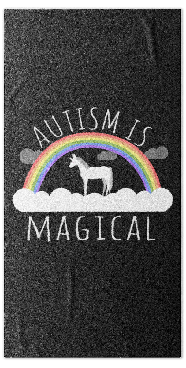 Funny Hand Towel featuring the digital art Autism Is Magical by Flippin Sweet Gear