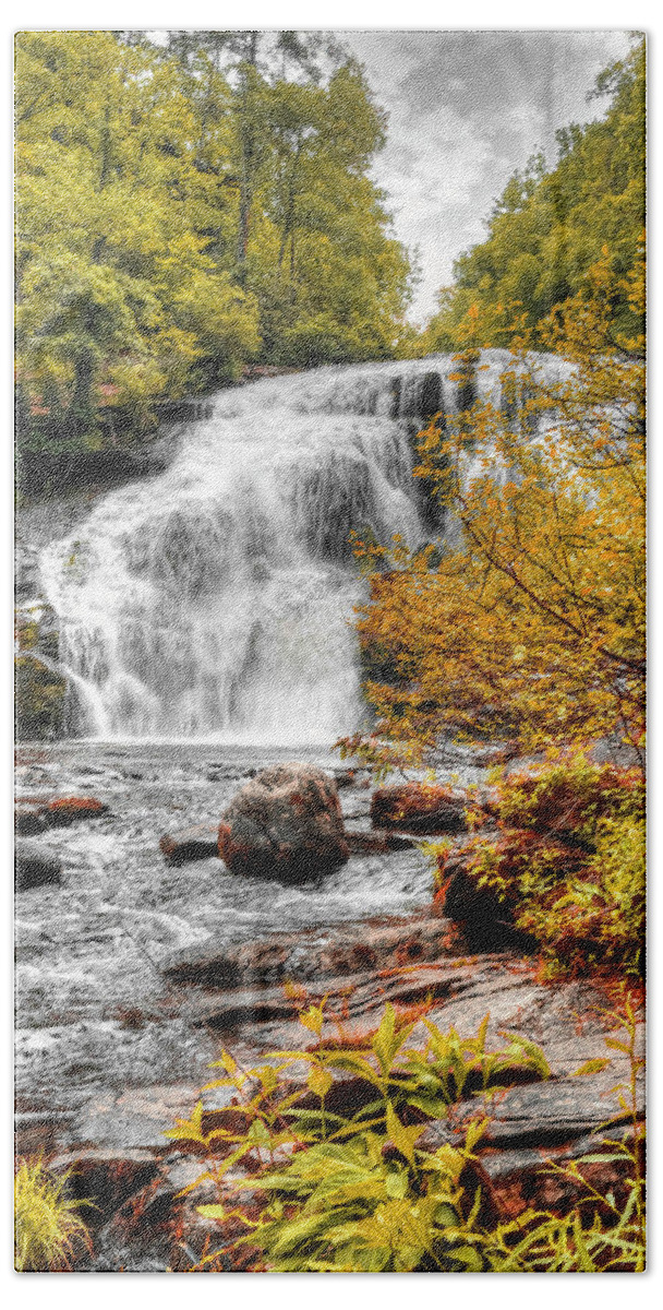 Waterfalls Bath Towel featuring the photograph Autumn At Bald River Falls by Randall Dill
