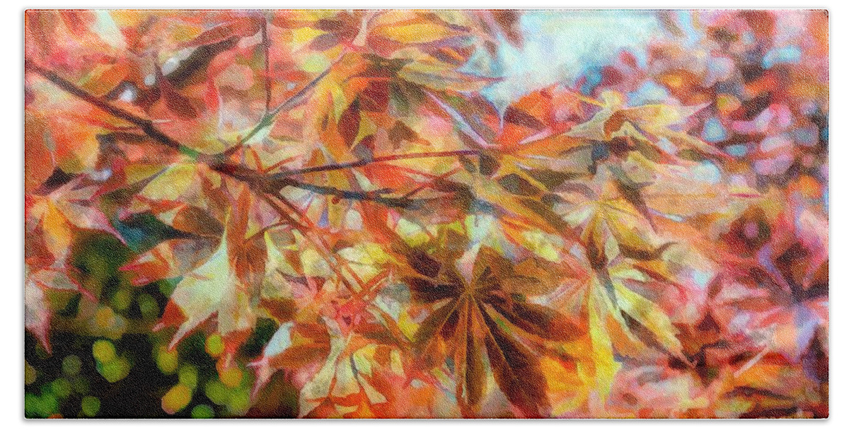 Autumn Leaves Bath Towel featuring the digital art Autumn colour #1 by Fran Woods