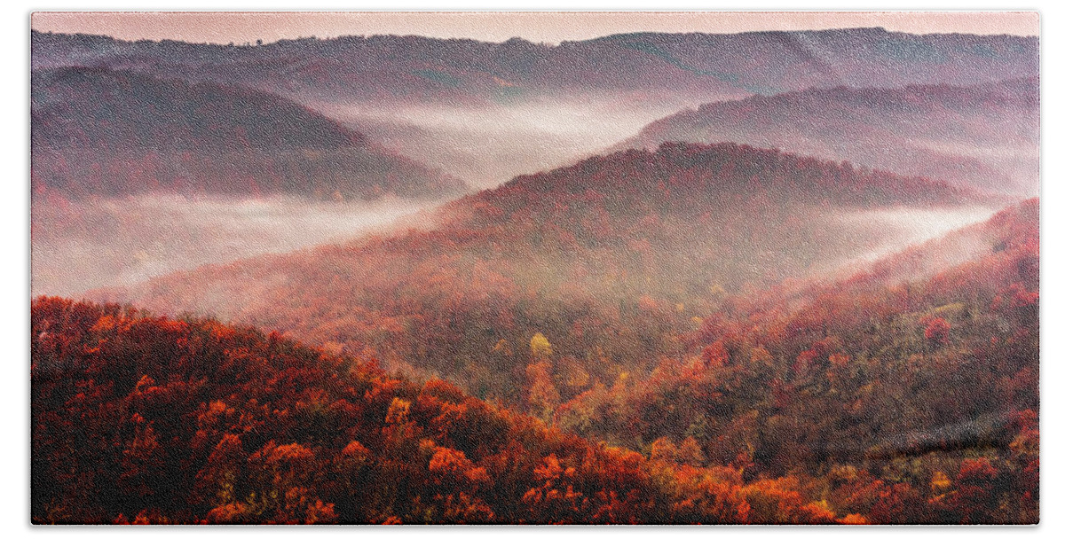 Bulgaria Hand Towel featuring the photograph Autumn Fogs by Evgeni Dinev
