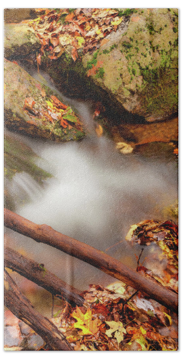 Fall Bath Towel featuring the photograph Autumn Icy Waters fx by Dan Carmichael