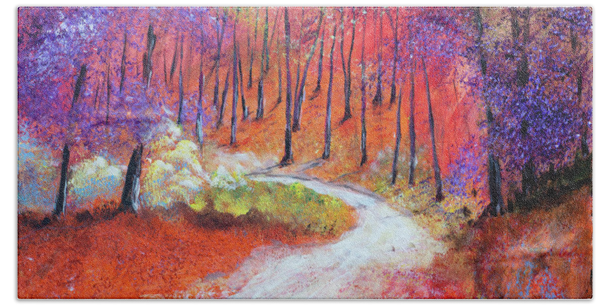 Autumn Bath Towel featuring the painting Autumn in Kentucky by Mark Ross