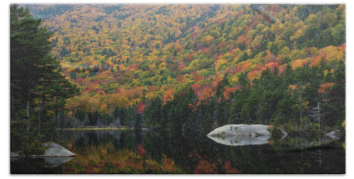 New Hampshire Bath Towel featuring the photograph Autumn in Kinsman Notch by White Mountain Images