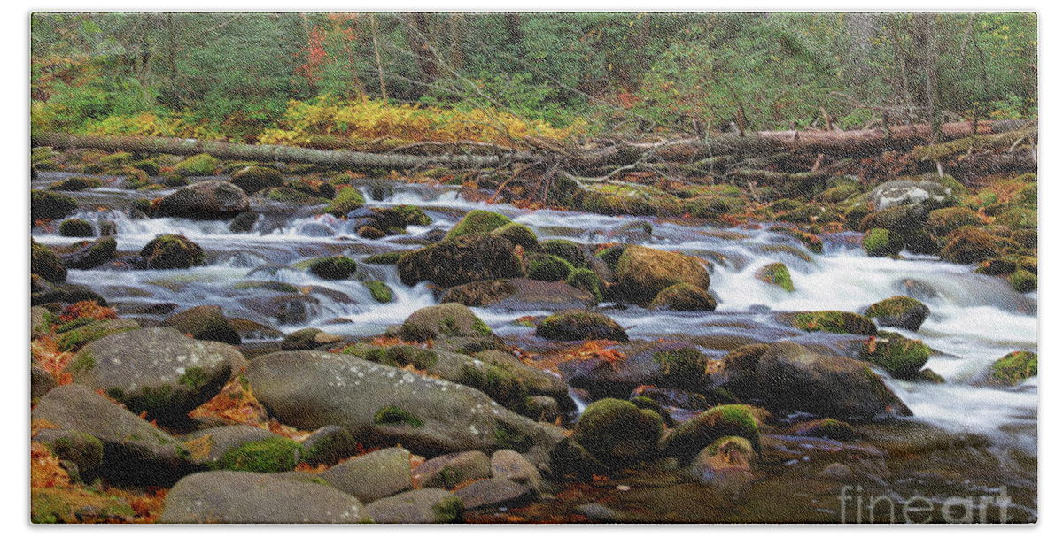 River Hand Towel featuring the photograph Autumn Lullabye by Rick Lipscomb