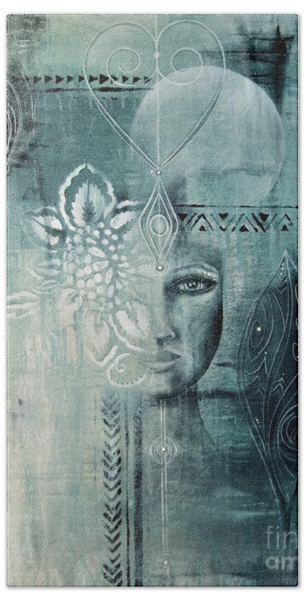  Bath Towel featuring the painting Awakened 1 by Reina Cottier
