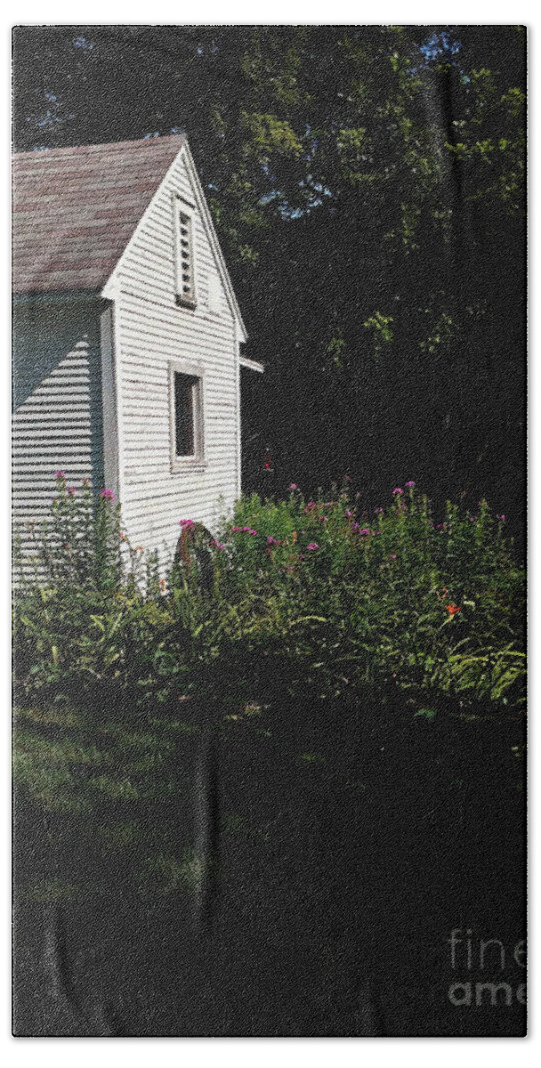 Back Yard Flower Garden Bath Towel featuring the photograph Backyard Flowers Morning Sunlight by Frank J Casella