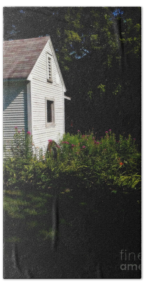 Summer Flower Garden Bath Towel featuring the photograph Backyard Flowers Morning Sunlight - Soft by Frank J Casella