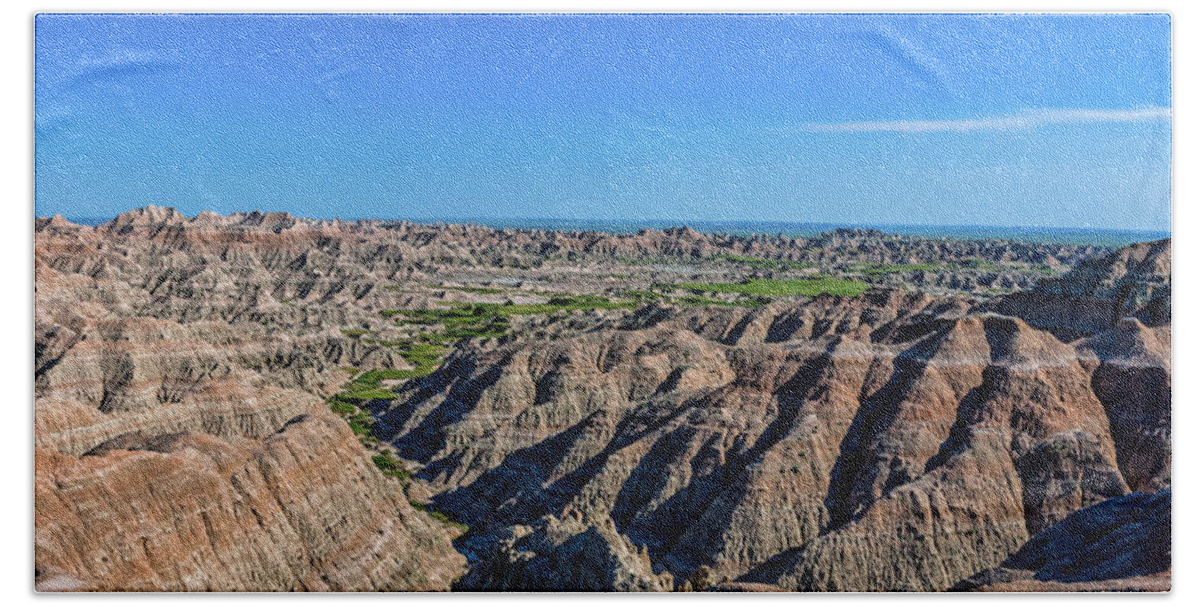 Badlands Hand Towel featuring the photograph Badlands Planet by Chris Spencer