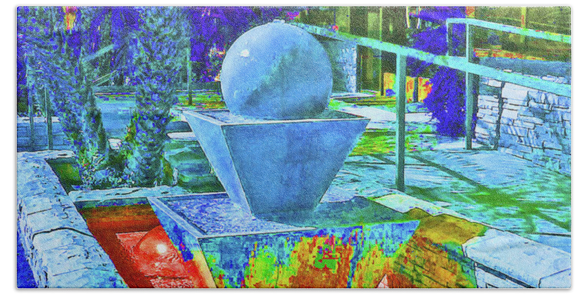 Landscape Bath Towel featuring the photograph Ball Fountain by Andrew Lawrence