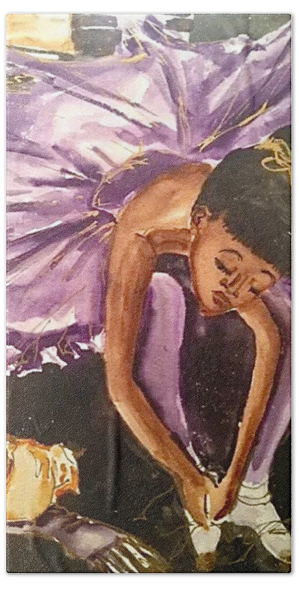  Bath Towel featuring the painting Ballerina Girl by Angie ONeal