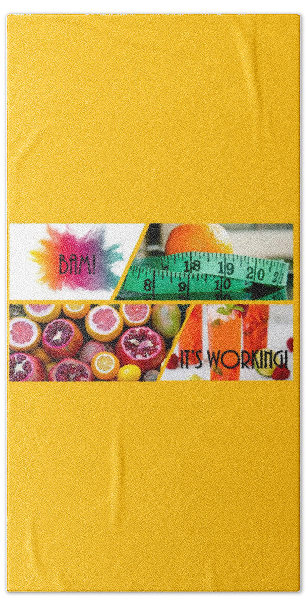 Fruit Bath Towel featuring the mixed media Bam It's Working by Nancy Ayanna Wyatt