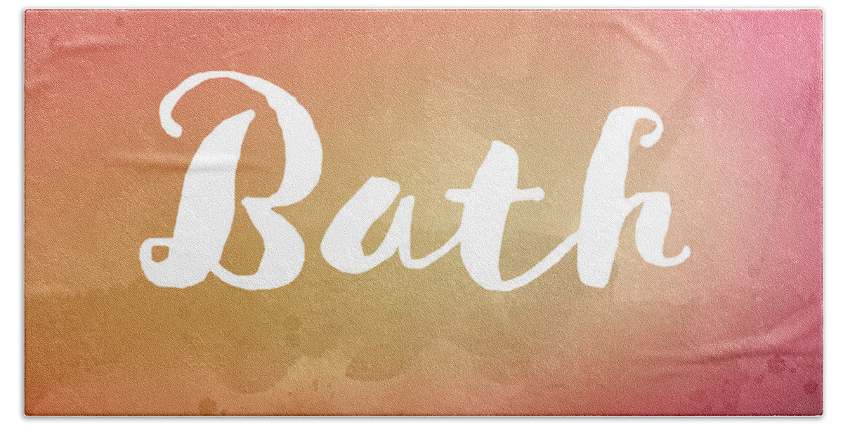 Watercolor Bath Towel featuring the painting Bathroom Art Watercolor by Amelia Pearn