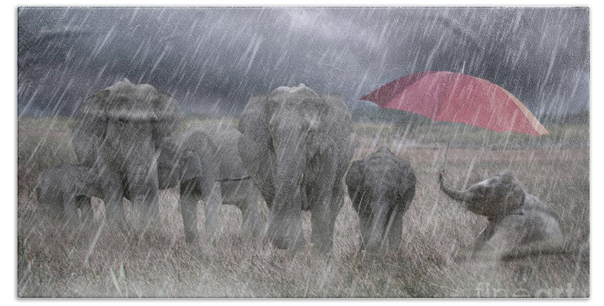 Elephant Bath Towel featuring the mixed media Be Different by Ed Taylor