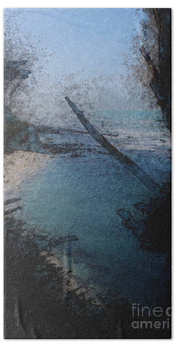 Beach Bath Towel featuring the photograph Beach and Trees by Katherine Erickson