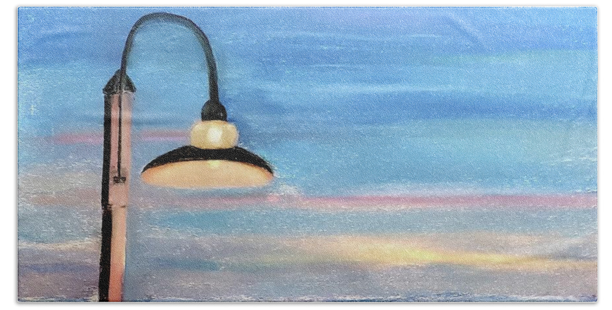 Beach Bath Towel featuring the painting Beach Light by Claudette Carlton