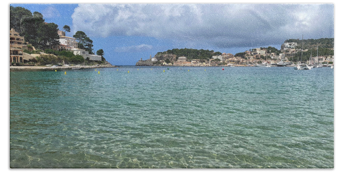 Mallorca Bath Towel featuring the photograph Beach of Port Soller, Mallorca by Anastasy Yarmolovich