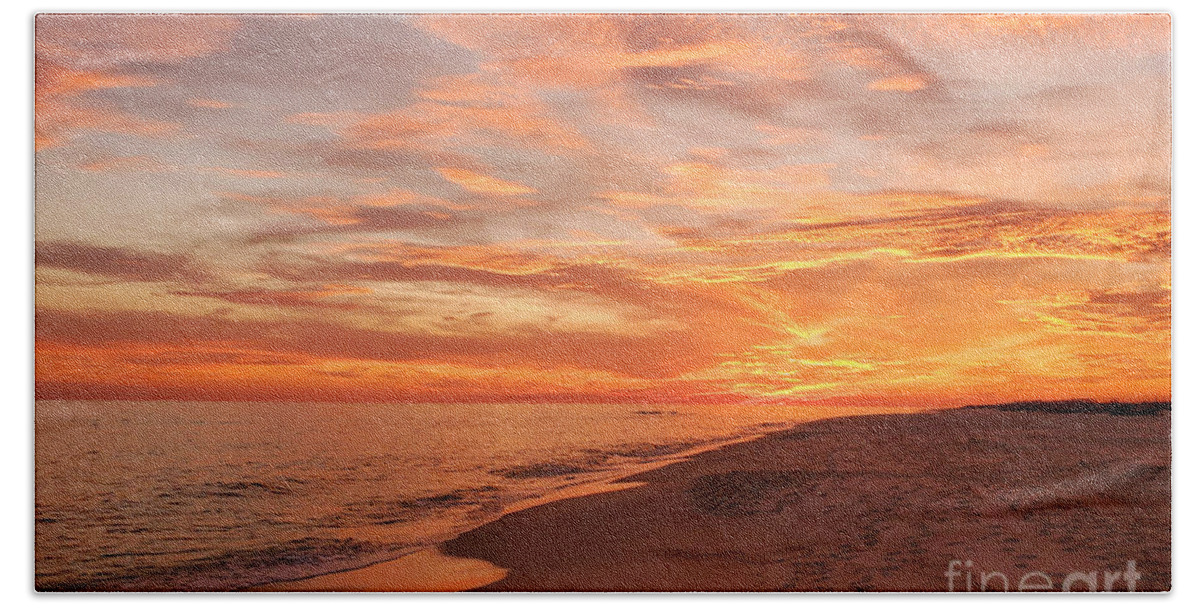 Sun Bath Towel featuring the photograph Beach Sunset Skies, Perdido Key, Florida by Beachtown Views