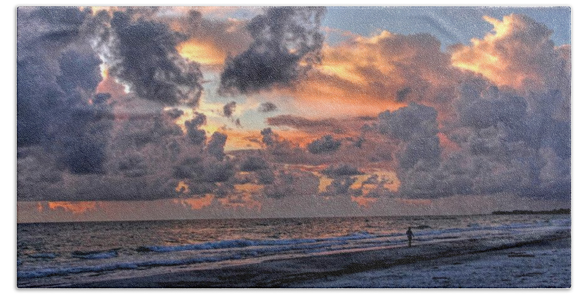 Beach Bath Sheet featuring the photograph Beach Walk - Florida Seascape by HH Photography of Florida