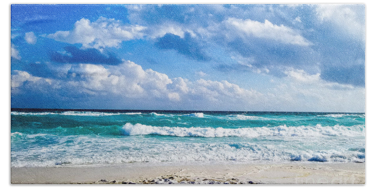 Beach Hand Towel featuring the photograph Beach Waves, Opal Beach, Pensacola Beach, Florida by Beachtown Views