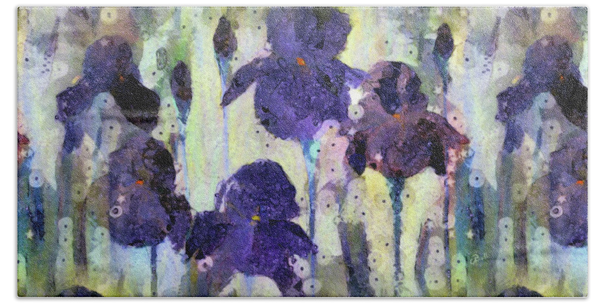 Iris Bath Towel featuring the photograph Bearded Irises by Claire Bull