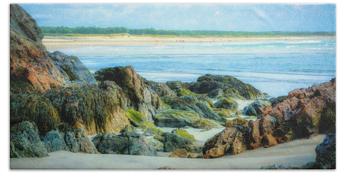 New England Hand Towel featuring the photograph Beautiful Rocks of Marginal Way by Penny Polakoff