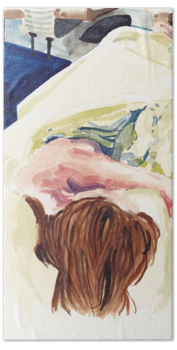 Woman Bath Towel featuring the painting Beauty Sleep by George Cret