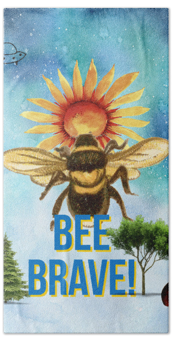 Be Brave Hand Towel featuring the photograph Bee Brave by W Craig Photography