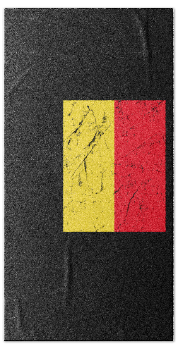 Funny Bath Towel featuring the digital art Belgium Flag by Flippin Sweet Gear