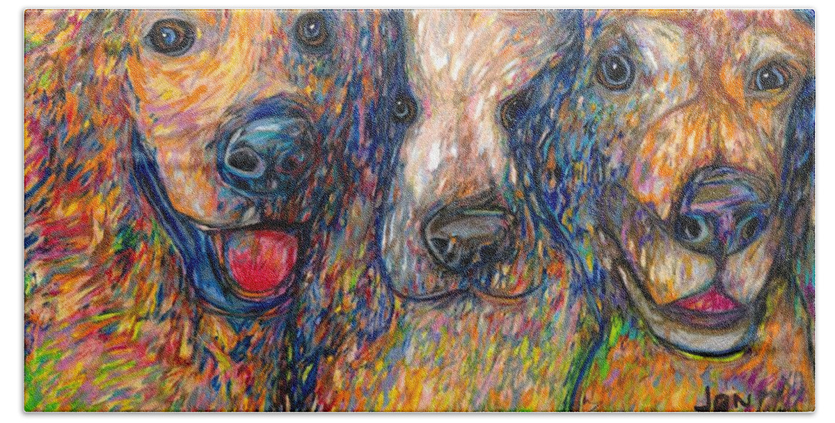 #dogs #dogsofinstagram #dog #dogstagram #puppy #doglover #dogoftheday #instadog #doglovers #doglife #pets #love #puppylove #puppies #pet #puppiesofinstagram #dogsofinsta #cute #instagram #of #petsofinstagram #dogslife #doggo #animals #ilovemydog #cats #doglove #petstagram #dogphotography #cutedogs Bath Towel featuring the drawing Bella, Sequoia, Kirby by Jon Kittleson