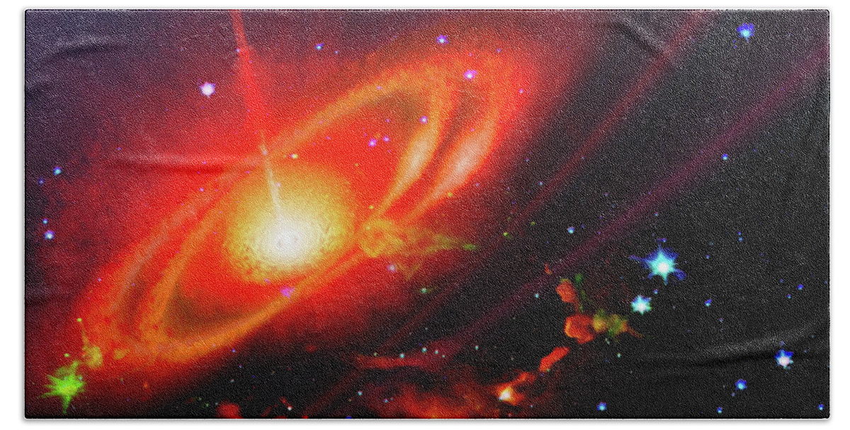 Outer Space Bath Towel featuring the digital art Bending Space Time by Don White Artdreamer