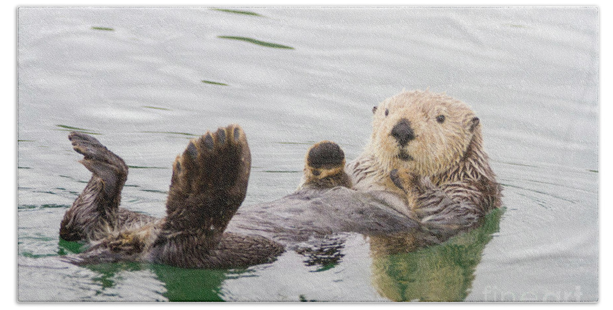 Otter Bath Towel featuring the photograph Big Foot by Chris Scroggins